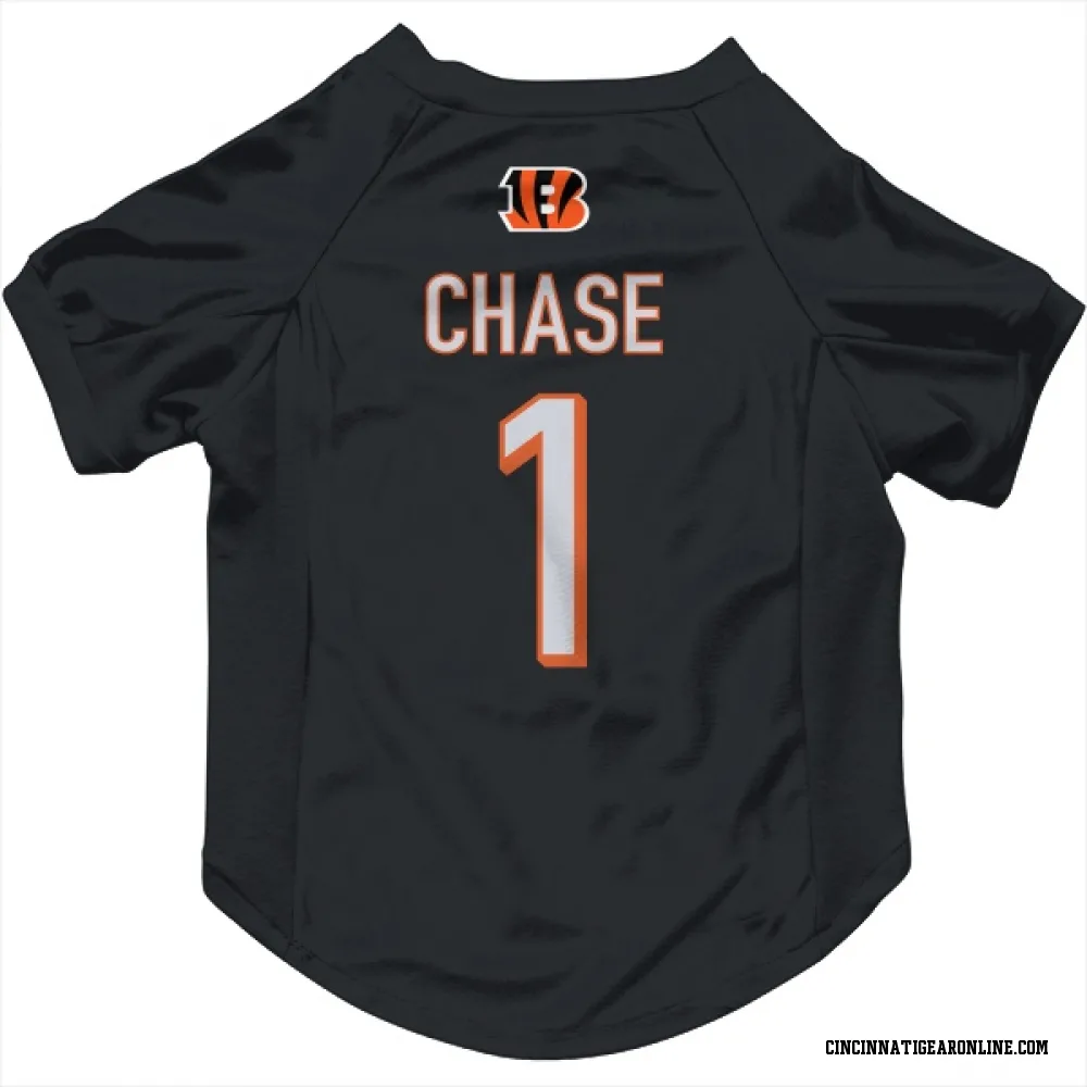 Black Cincinnati Bengals Ja'Marr Chase   Dog & Cat Pet Jersey