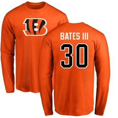 Orange Men's Jessie Bates III Cincinnati Bengals Logo Long Sleeve T-Shirt -