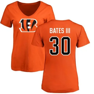 Orange Women's Jessie Bates III Cincinnati Bengals Logo Slim Fit T-Shirt -
