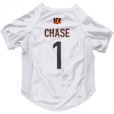 White Cincinnati Bengals Ja'Marr Chase   Dog & Cat Pet Jersey
